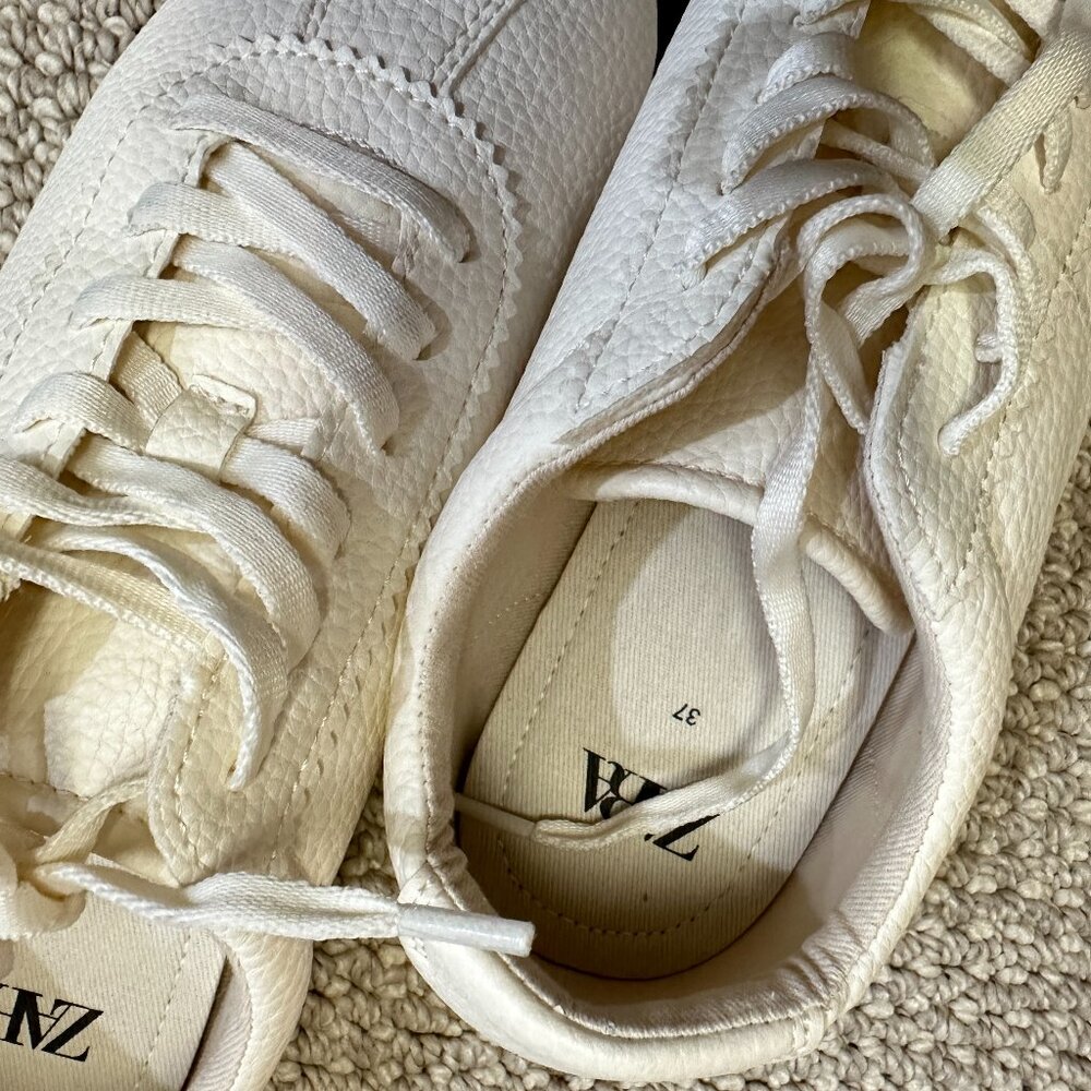 ZARA DERBY STYLE SNEAKERS WHITE - 37 - Picture 4 of 5